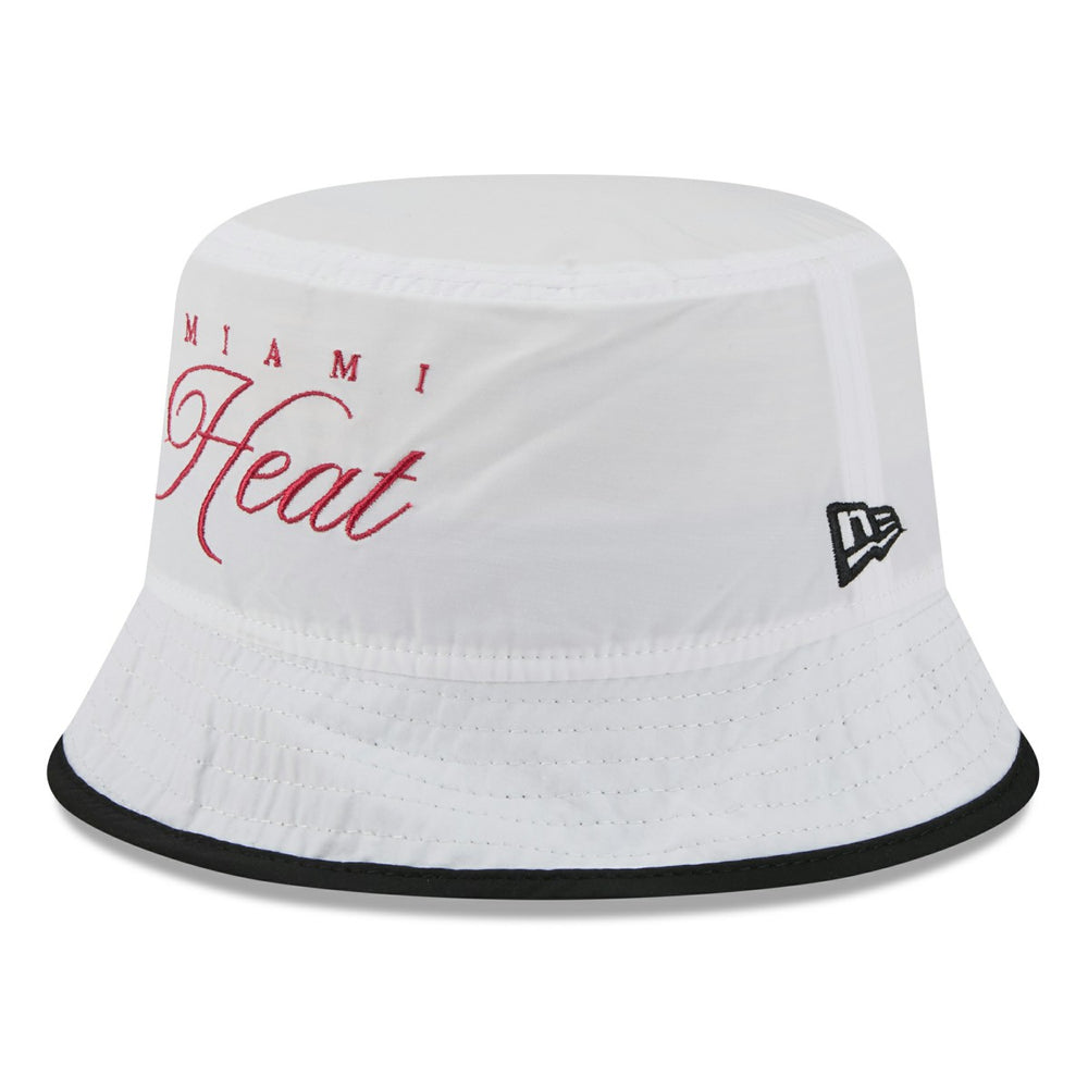 Miami Heat 2025 NBA Draft Nylon Bucket Hat White/Black - New Era