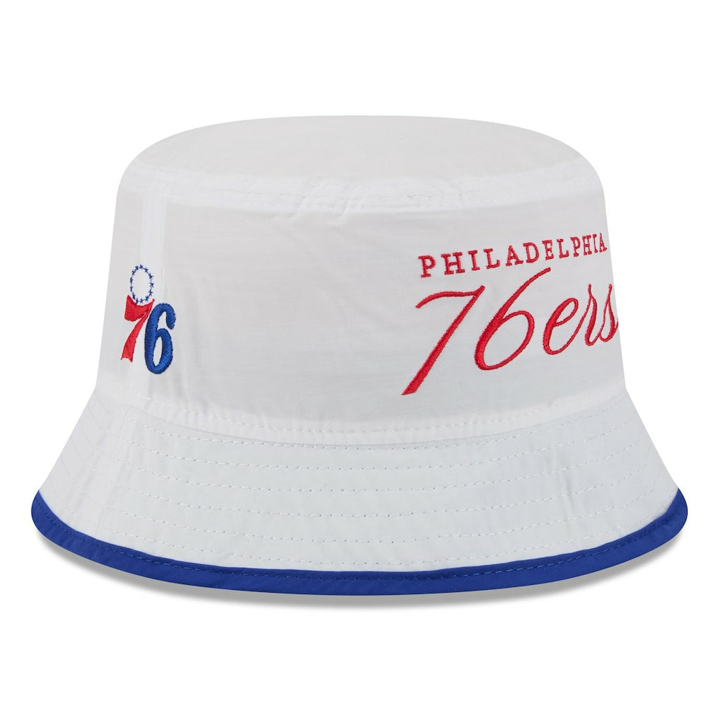Philadelphia 76ers 2025 NBA Draft Nylon Bucket Hat White/Royal - New Era