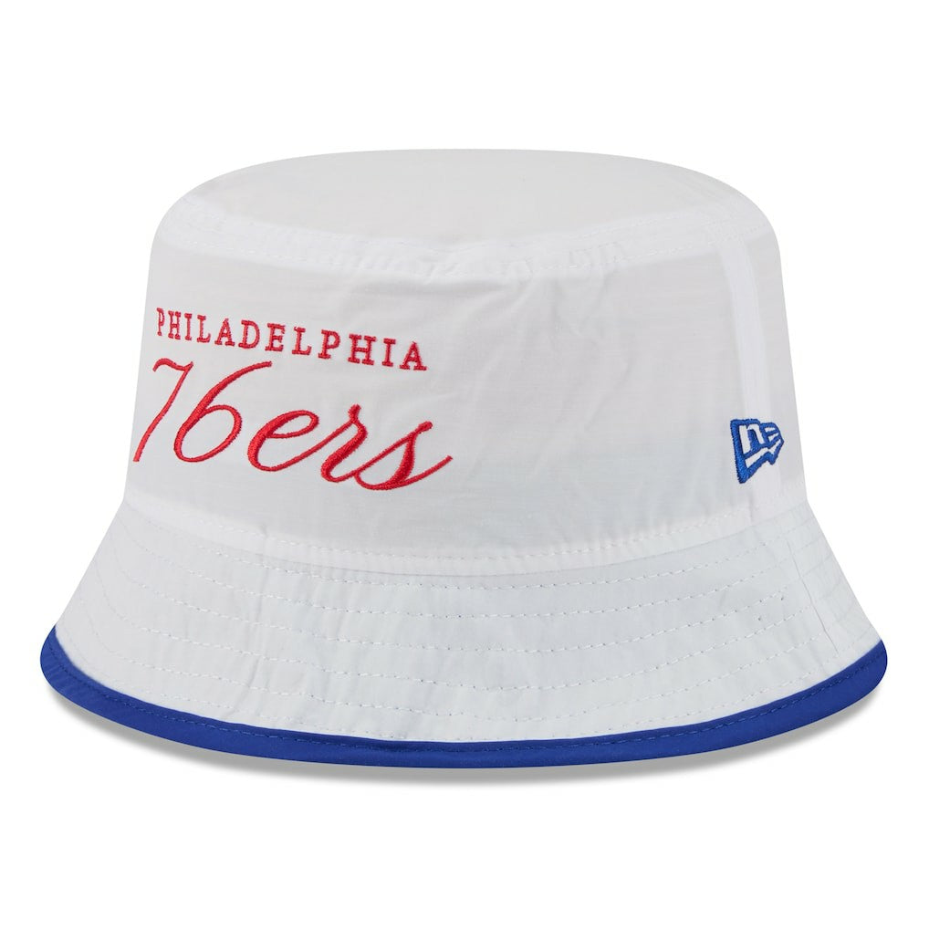 Philadelphia 76ers 2025 NBA Draft Nylon Bucket Hat White/Royal - New Era