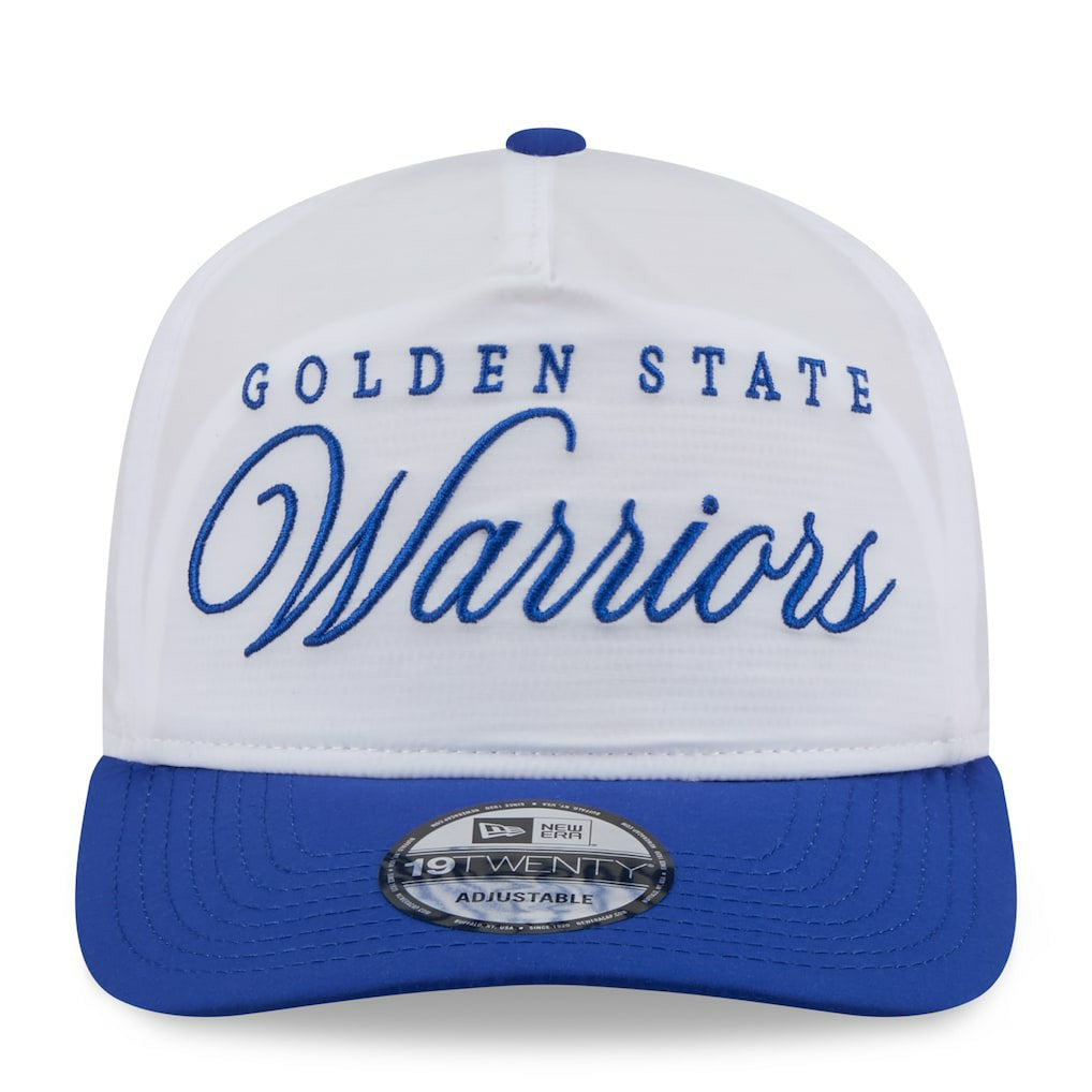 Golden State Warriors 2025 NBA Draft On-Stage Nylon 19TWENTY Adjustable Hat White/Royal - New Era
