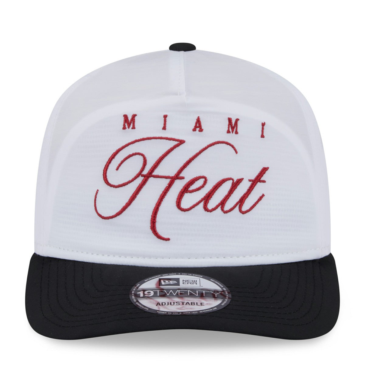 Miami Heat 2025 NBA Draft On-Stage Nylon 19TWENTY Adjustable Hat White/Black - New Era