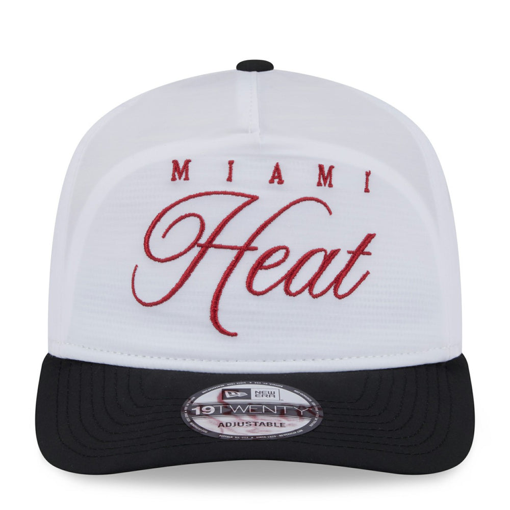 Miami Heat 2025 NBA Draft On-Stage Nylon 19TWENTY Adjustable Hat White/Black - New Era