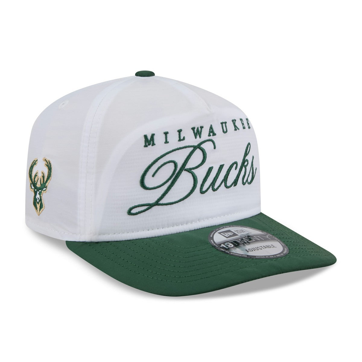 Milwaukee Bucks 2025 NBA Draft On-Stage Nylon 19TWENTY Adjustable Hat White/Hunter Green - New Era