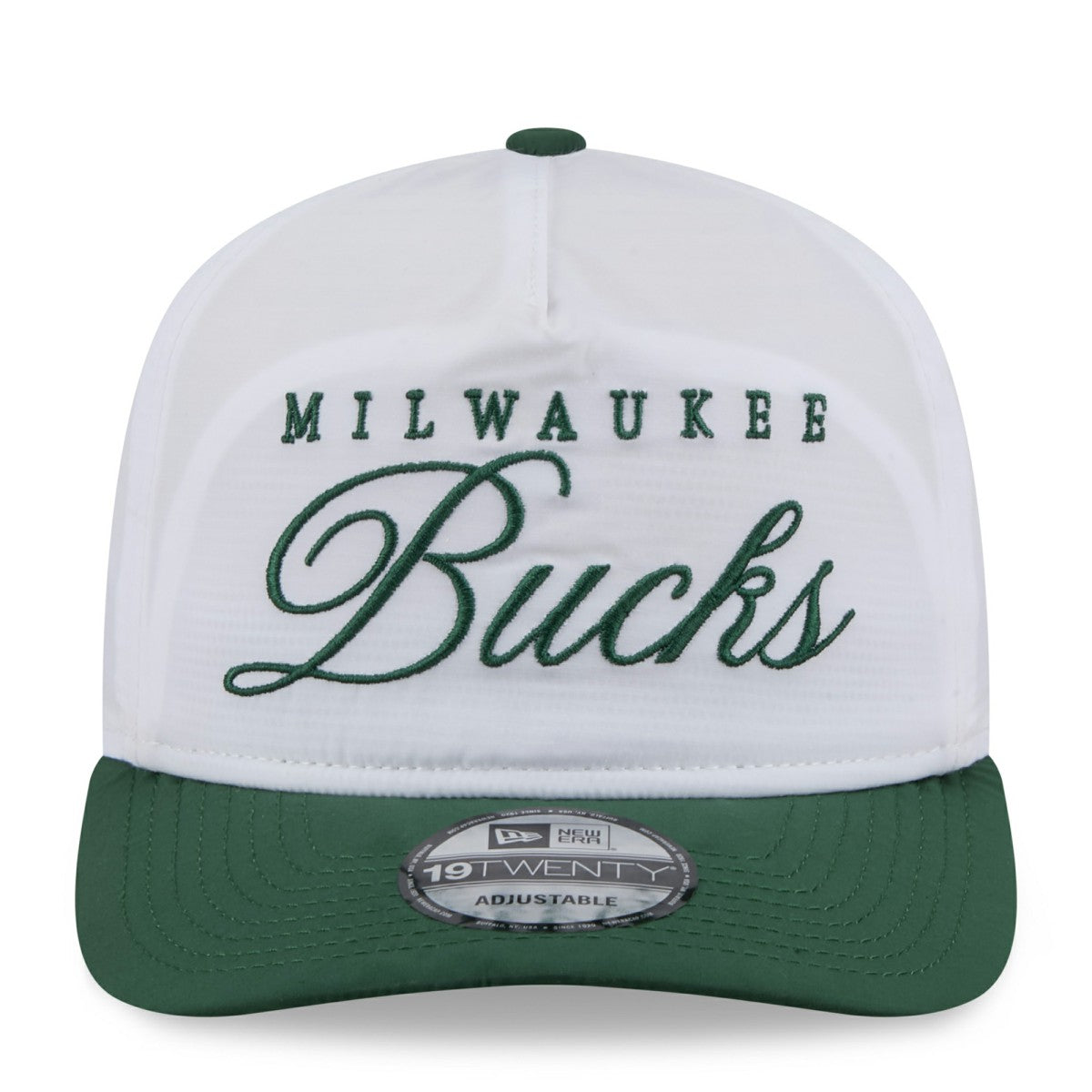 Milwaukee Bucks 2025 NBA Draft On-Stage Nylon 19TWENTY Adjustable Hat White/Hunter Green - New Era