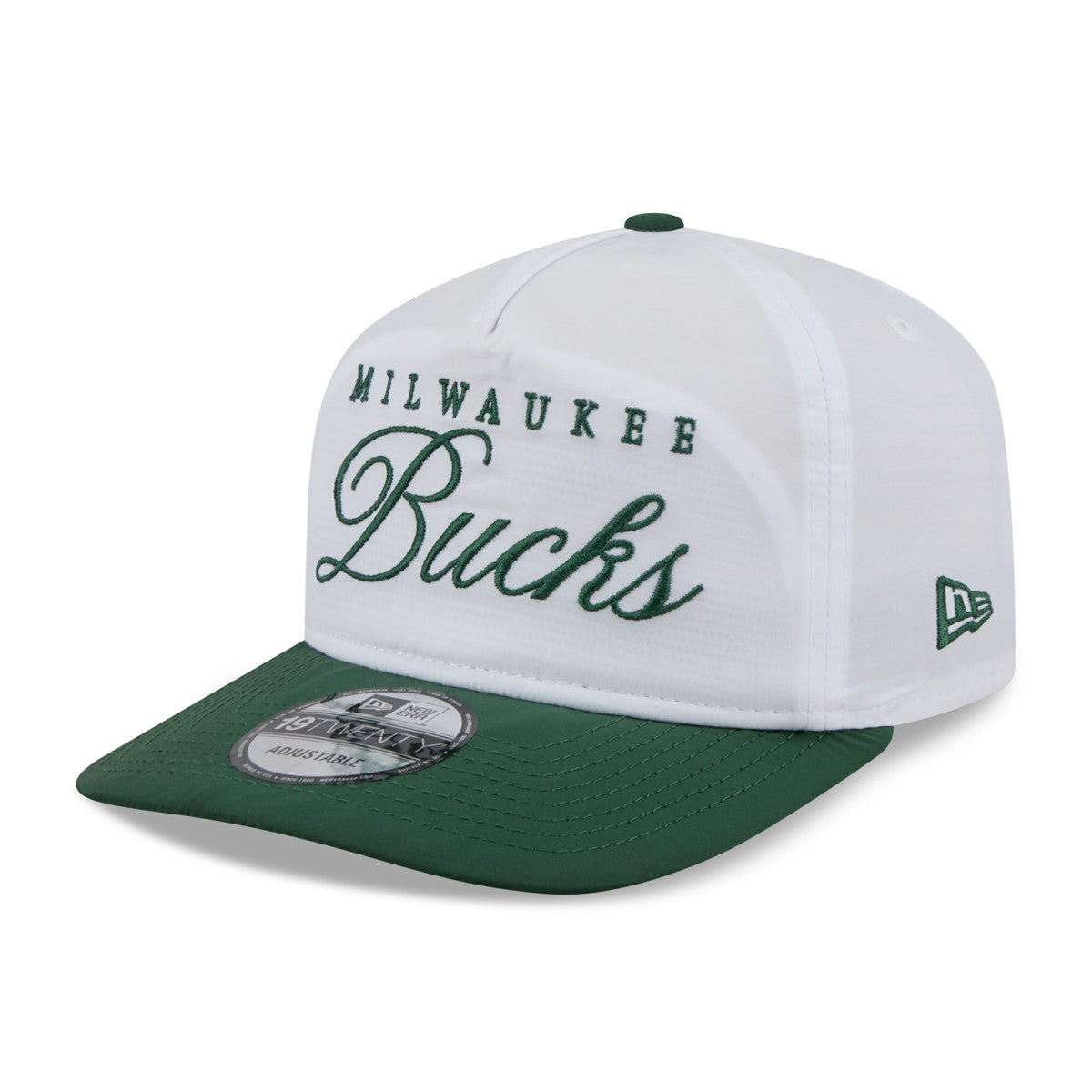 Milwaukee Bucks 2025 NBA Draft On-Stage Nylon 19TWENTY Adjustable Hat White/Hunter Green - New Era