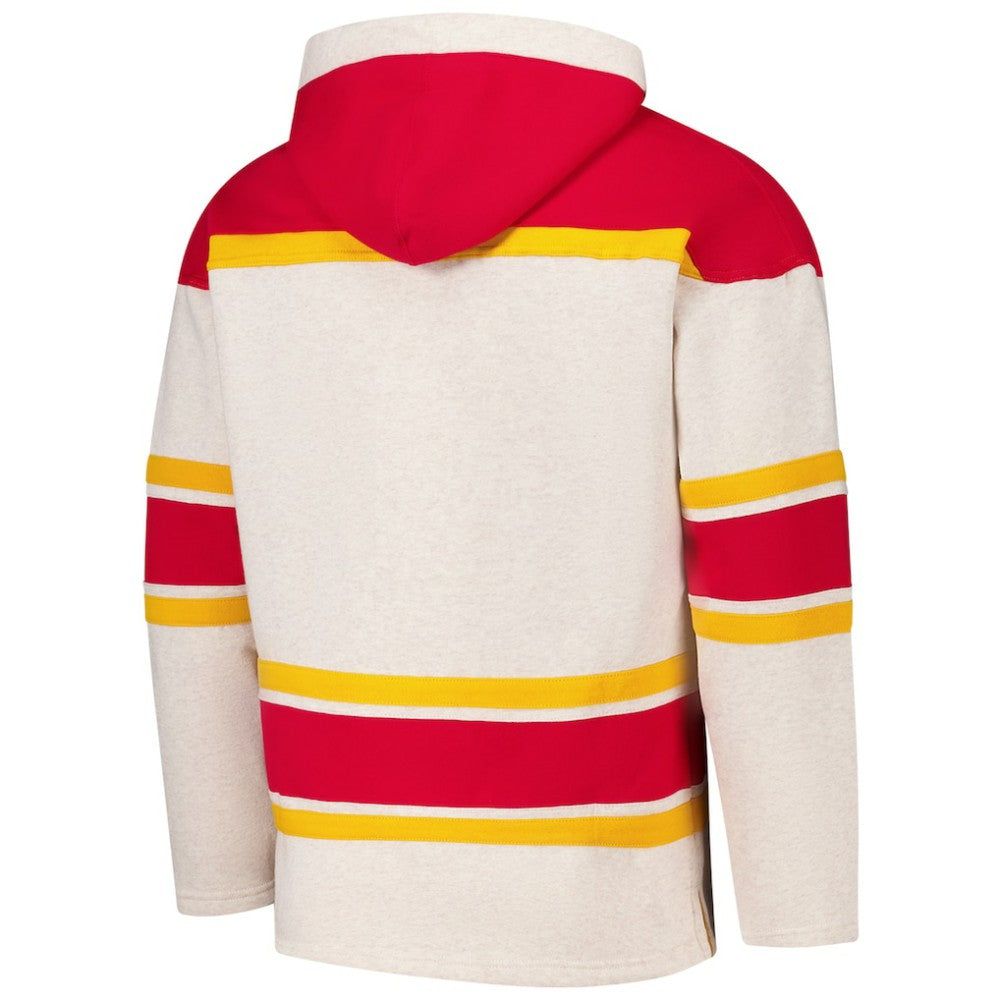 Calgary Flames '47 Rockaway Lacer Pullover Hoodie - Oatmeal | US 202325168