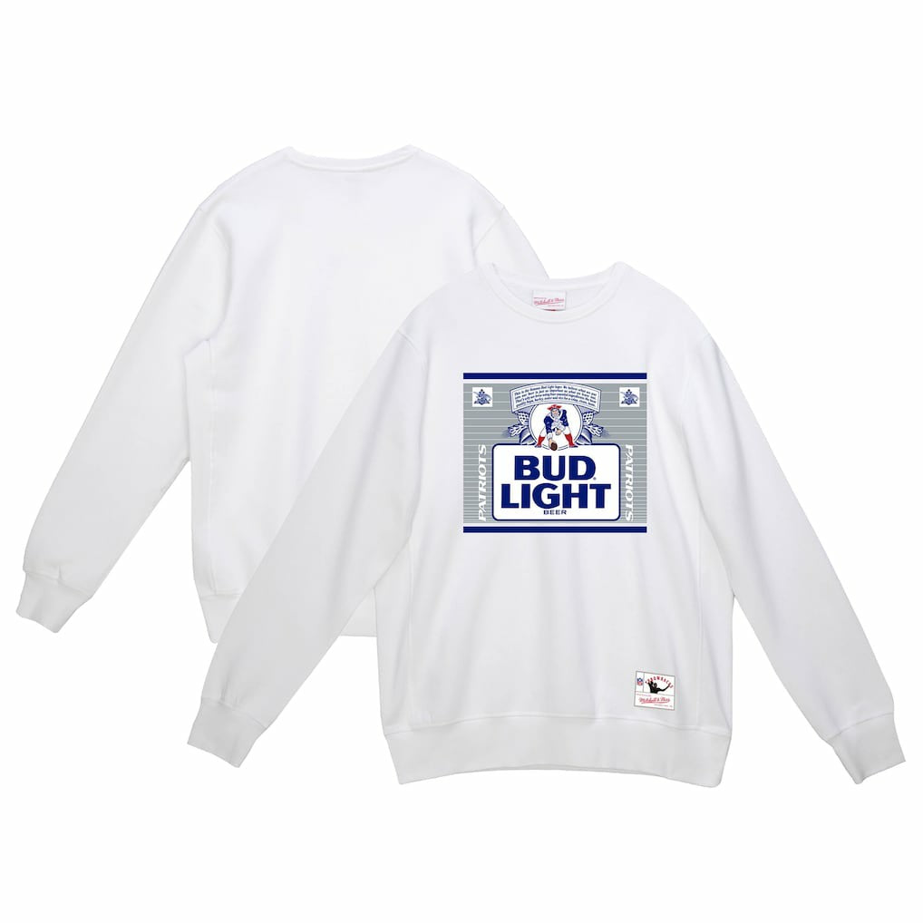 New England Patriots x Bud Light The Crest Pullover Sweatshirt - White Pullover