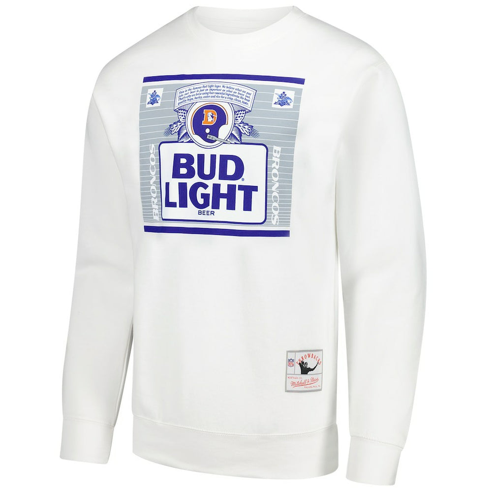 Denver Broncos x Bud Light The Crest Pullover Sweatshirt - White Pullover