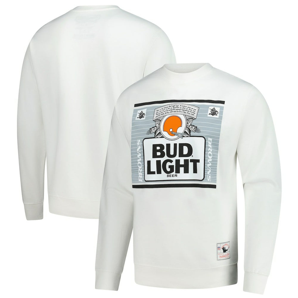 Cleveland Browns x Bud Light The Crest Pullover Sweatshirt - White Pullover