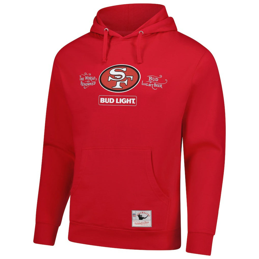 San Francisco 49ers NFL x Bud Light Vintage Pullover Hoodie - Scarlet Hoodies