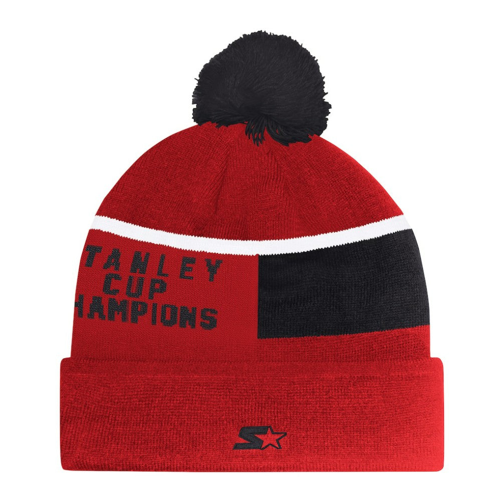 Chicago Blackhawks Starter Chyron Commemorative Cuffed Knit Hat with Pom - Red | US 202327940