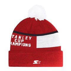 Detroit Red Wings Starter Chyron Commemorative Cuffed Knit Hat with Pom - Red | US 202327941