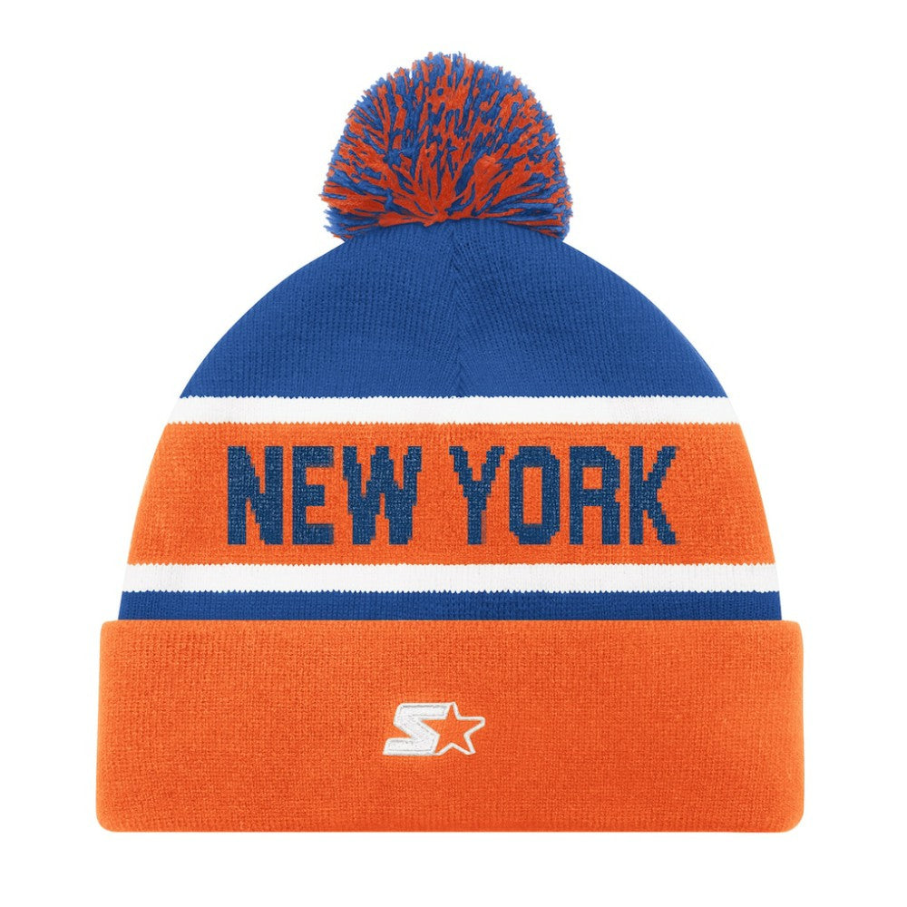 New York Islanders Starter Cuffed Knit Hat with Pom - Orange | US 202327947