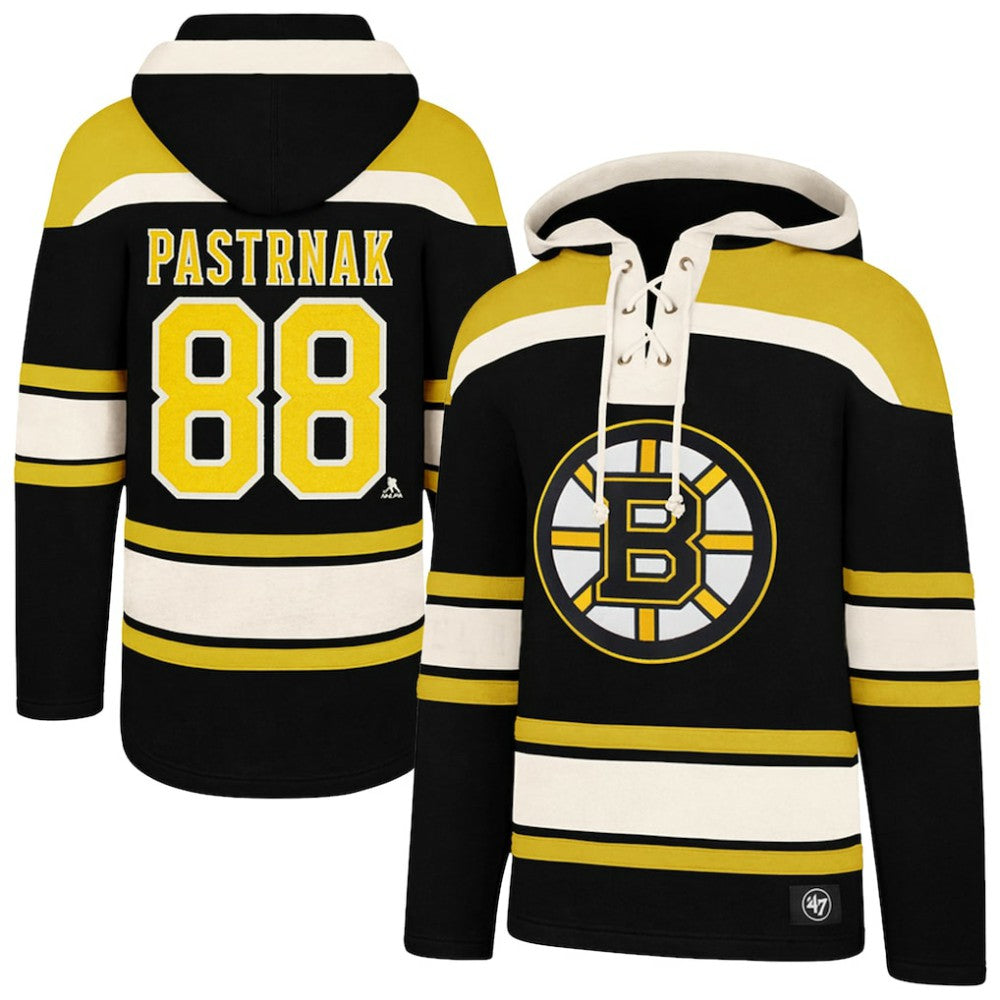 David Pastrnak Boston Bruins '47 Big & Tall Lace-up Pullover Hoodie - Black | US 202331506