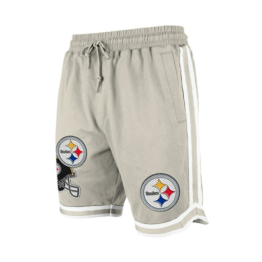 Pittsburgh Steelers New Era Stone Multi Patch Shorts - Light Beige Shorts