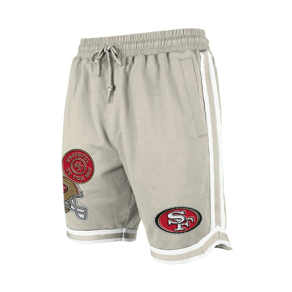 San Francisco 49ers New Era Stone Multi Patch Shorts - Light Beige Shorts