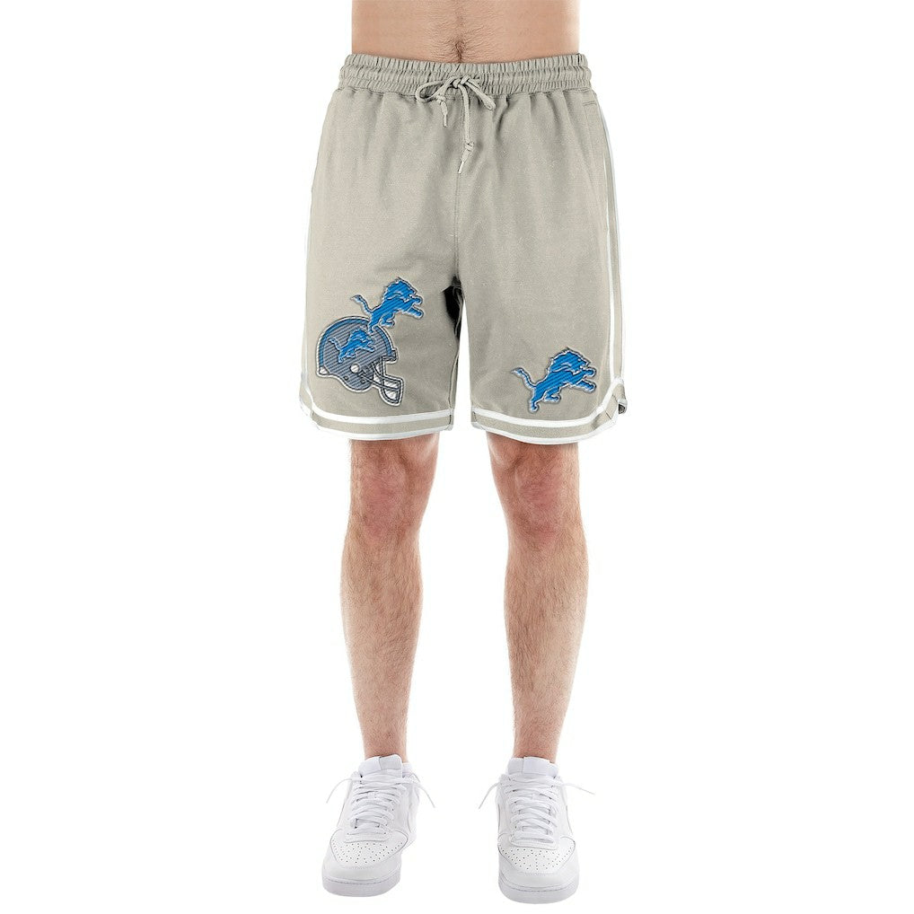 Detroit Lions New Era Stone Multi Patch Shorts - Light Beige Shorts