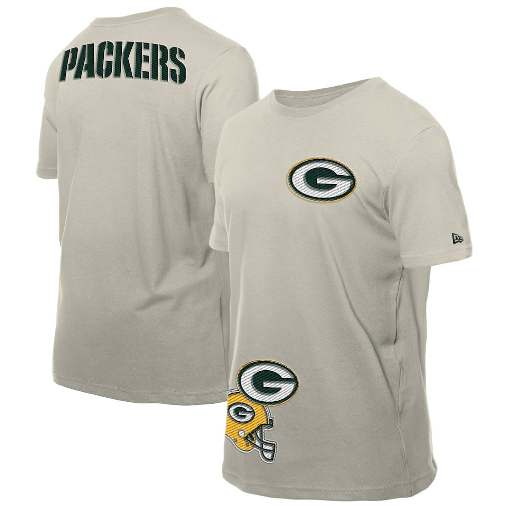 Green Bay Packers New Era Multi Patch T-Shirt - Light Beige T-shirts