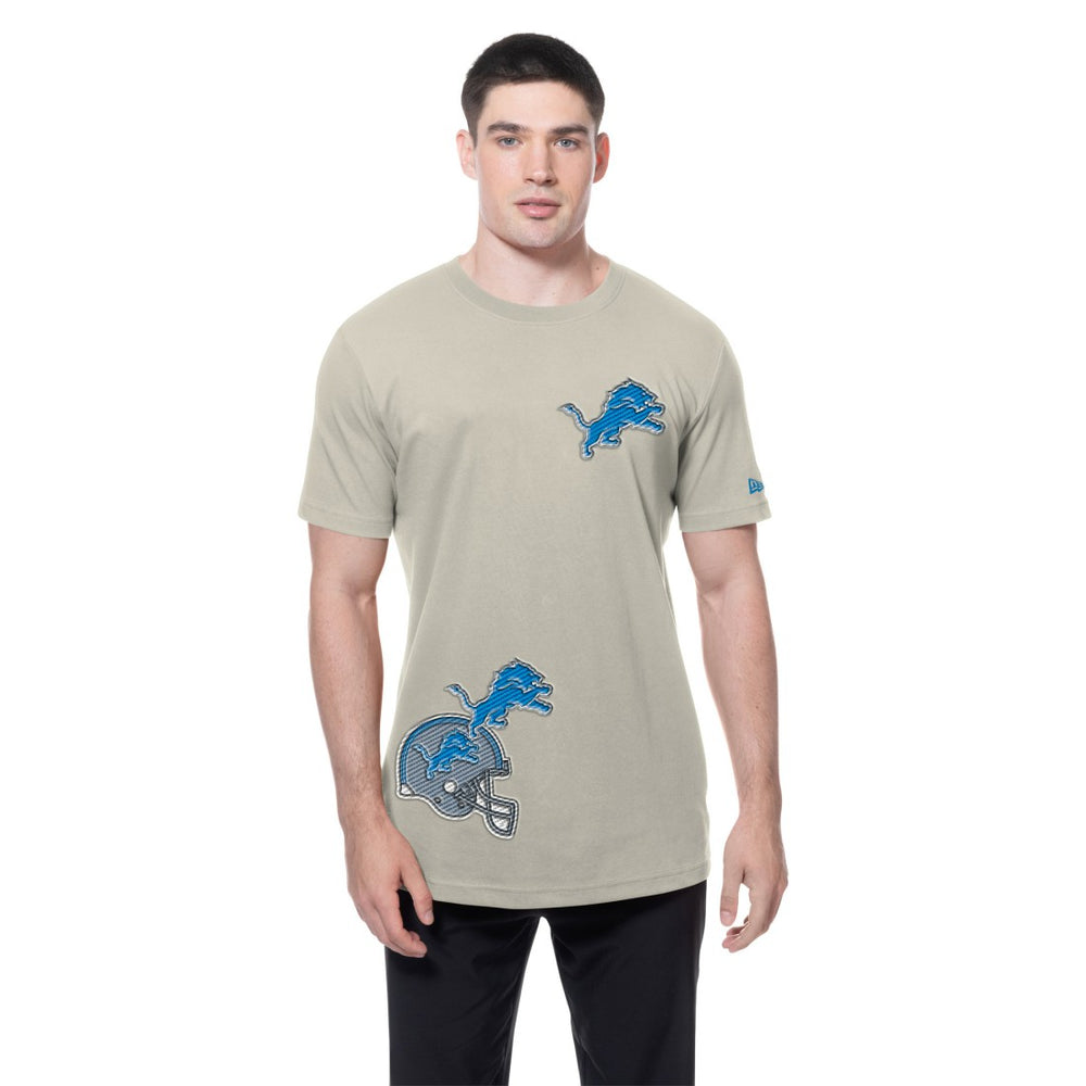 Detroit Lions New Era Multi Patch T-Shirt - Light Beige T-shirts