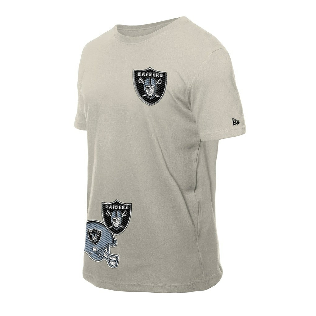 Las Vegas Raiders New Era Multi Patch T-Shirt - Light Beige T-shirts