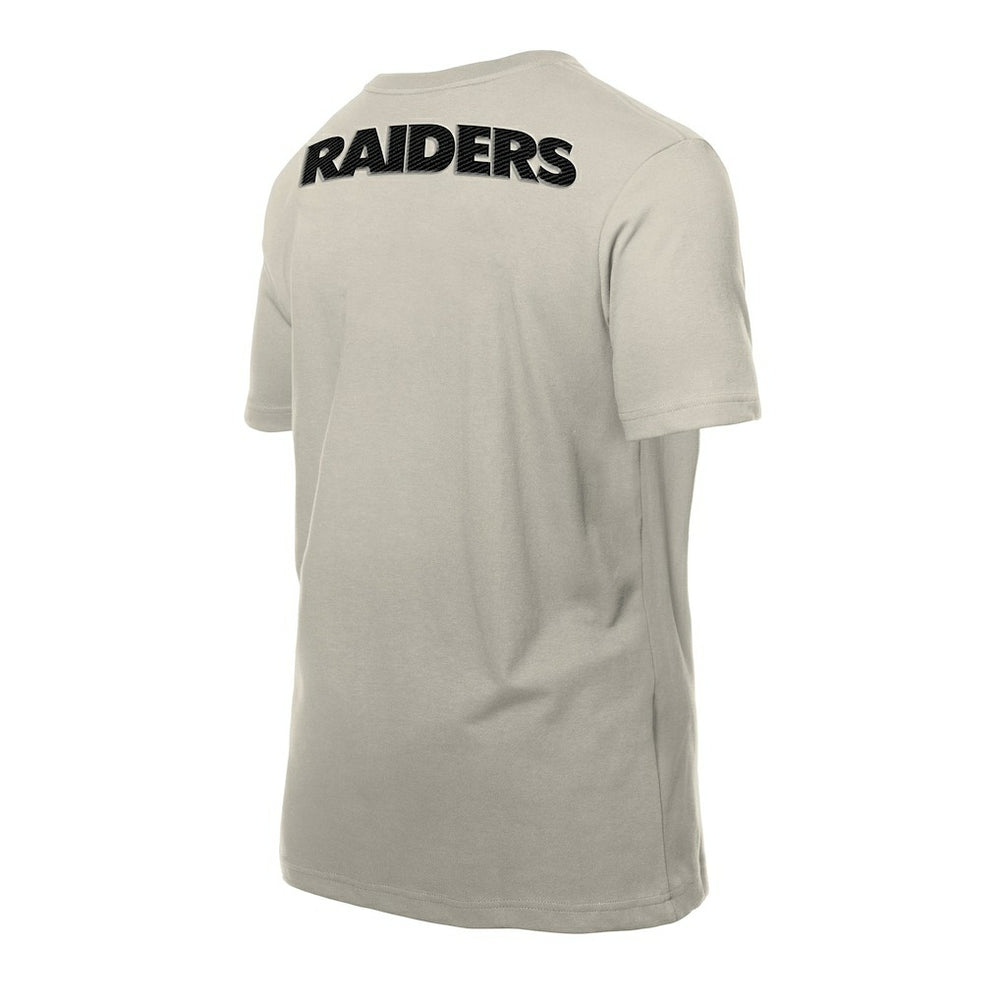 Las Vegas Raiders New Era Multi Patch T-Shirt - Light Beige T-shirts