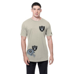 Las Vegas Raiders New Era Multi Patch T-Shirt - Light Beige T-shirts