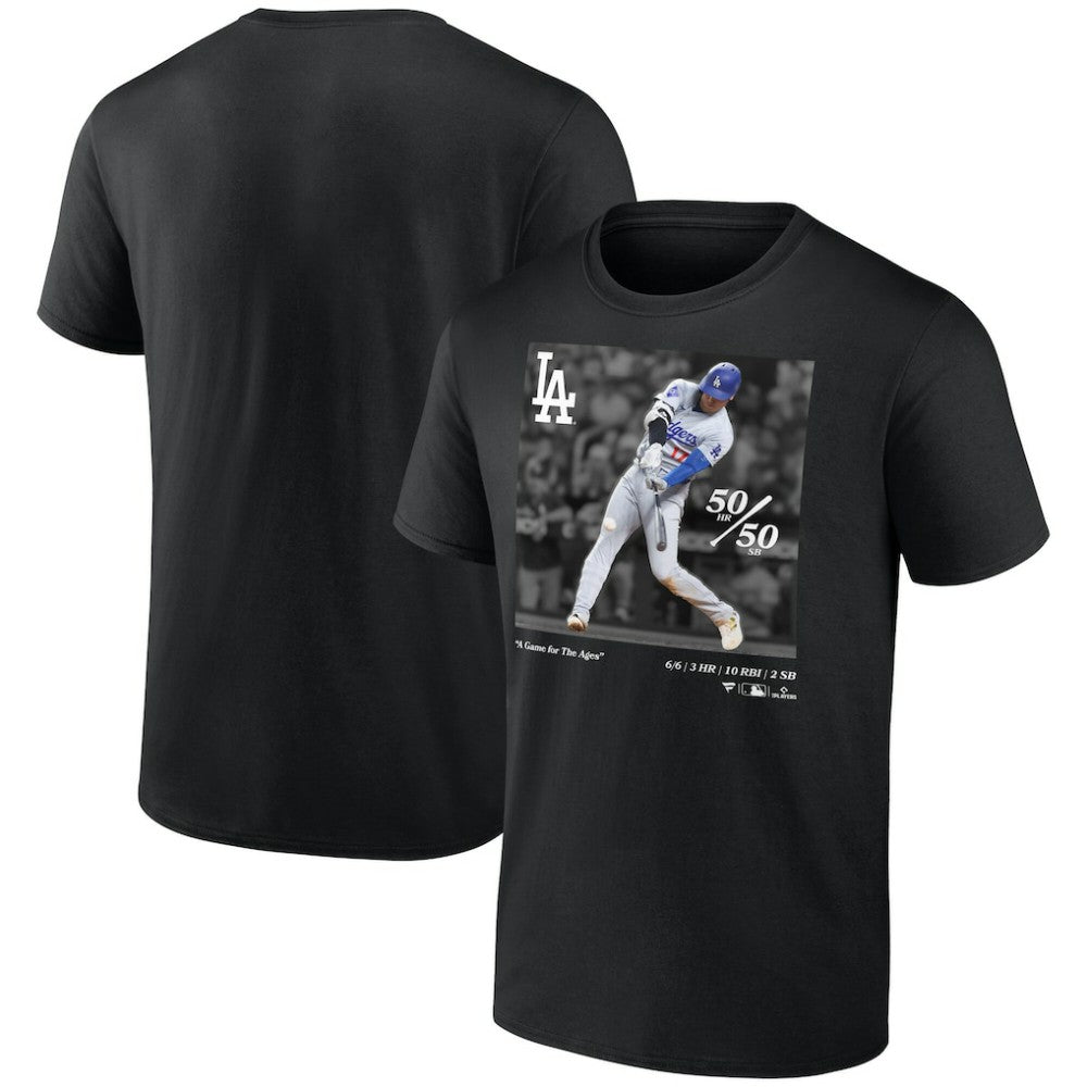 Shohei Ohtani Los Angeles Dodgers A Game for the Ages T-Shirt - Black T-shirts