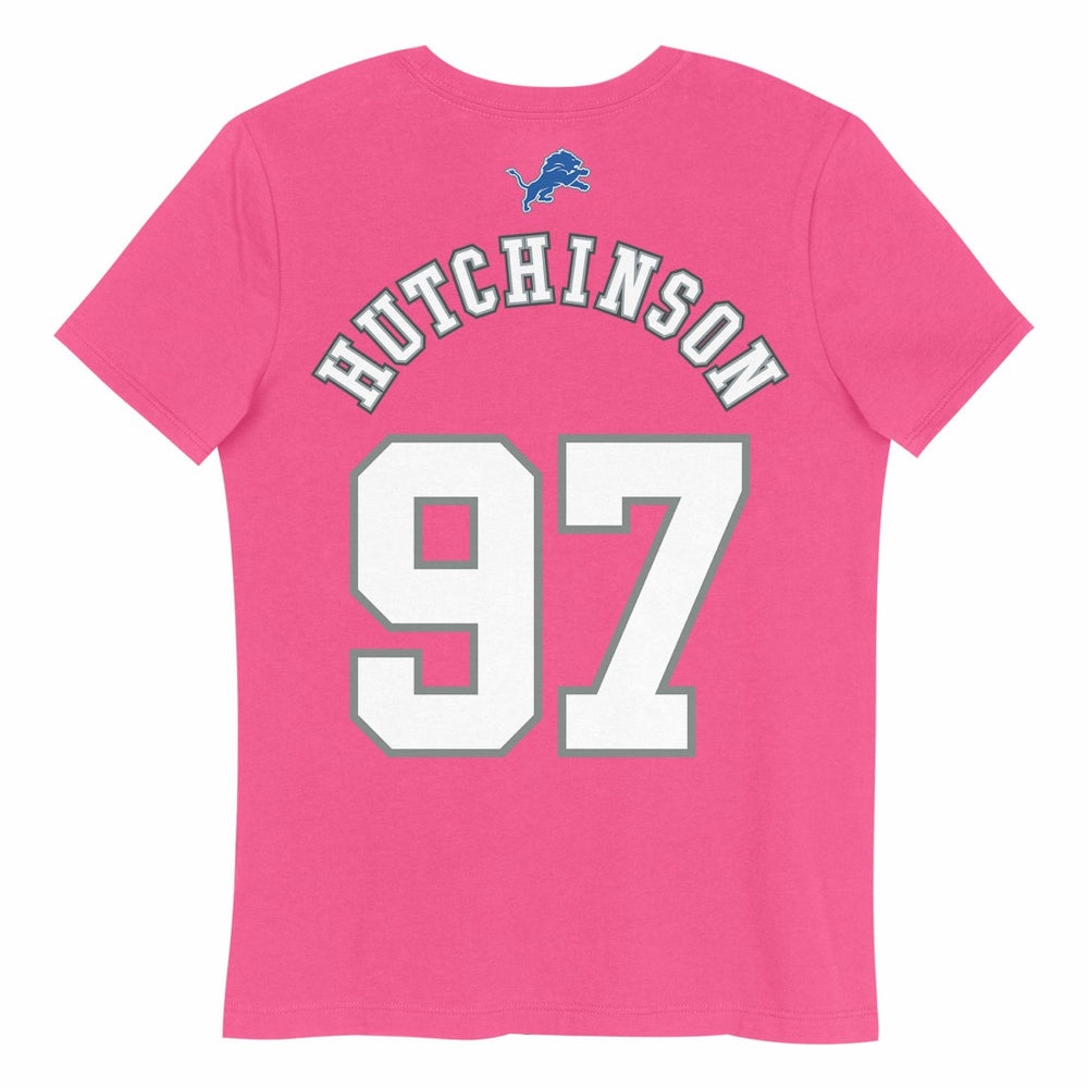 Aidan Hutchinson Detroit Lions Girls Youth Player Name & Number T-Shirt - Pink T-shirts