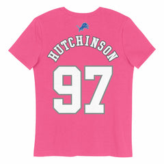 Aidan Hutchinson Detroit Lions Girls Youth Player Name & Number T-Shirt - Pink T-shirts