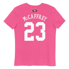 Christian McCaffrey San Francisco 49ers Girls Youth Player Name & Number T-Shirt - Pink T-shirts