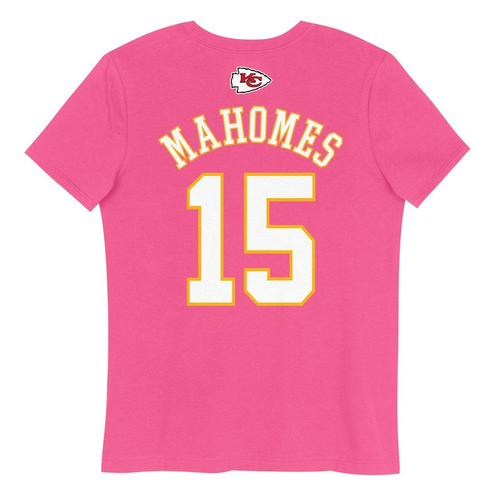 Patrick Mahomes Kansas City Chiefs Girls Youth Player Name & Number T-Shirt - Pink T-shirts