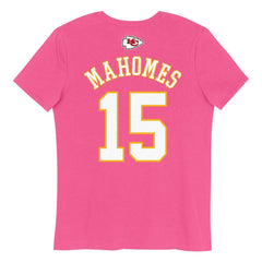 Patrick Mahomes Kansas City Chiefs Girls Youth Player Name & Number T-Shirt - Pink T-shirts