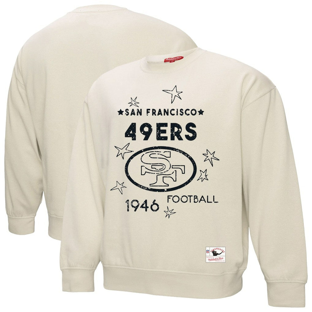 San Francisco 49ers Women's Shooting Stars Pullover Sweatshirt - Cream Pullover