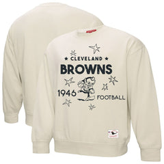 Cleveland Browns Women's Shooting Stars Pullover Sweatshirt - Cream Pullover