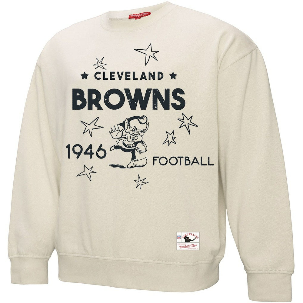 Cleveland Browns Women's Shooting Stars Pullover Sweatshirt - Cream Pullover