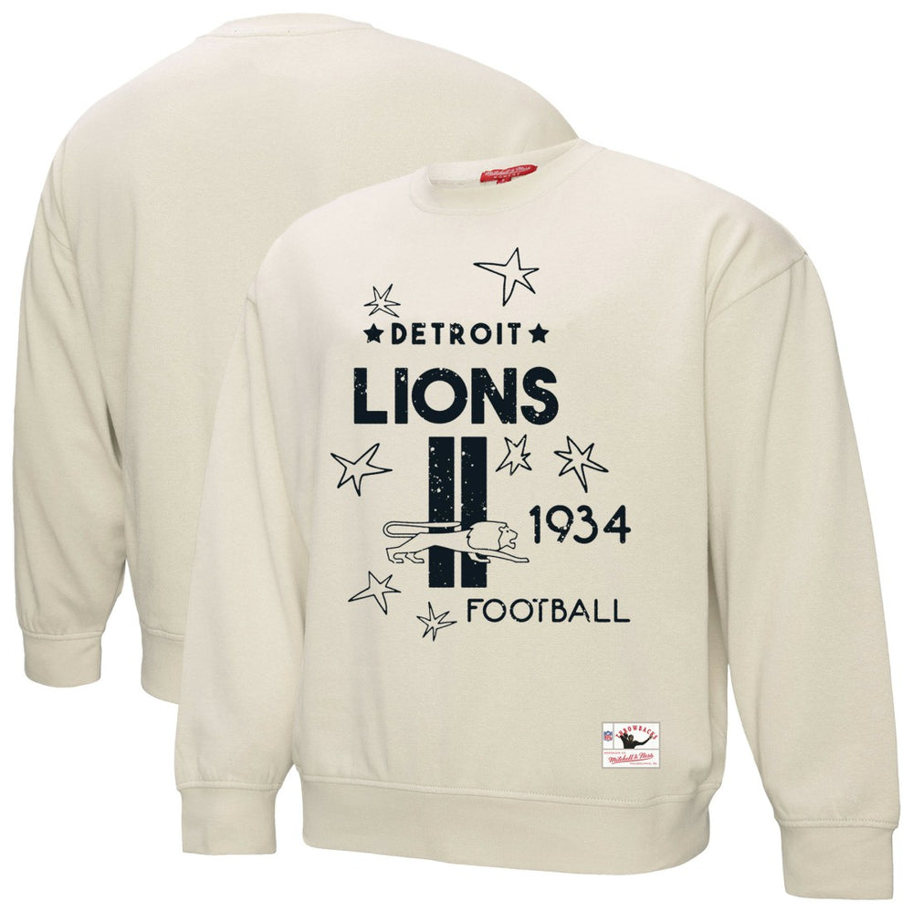 Detroit Lions Women's Shooting Stars Pullover Sweatshirt - Cream Pullover