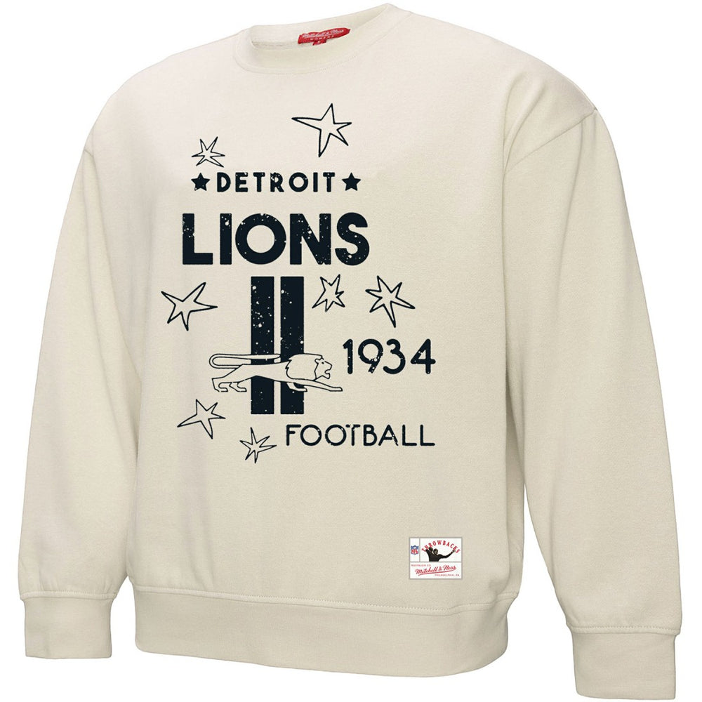 Detroit Lions Women's Shooting Stars Pullover Sweatshirt - Cream Pullover