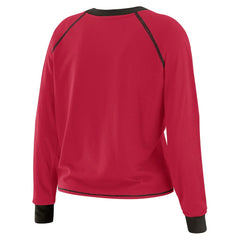 Arizona Cardinals WEAR by Erin Andrews Women's Plus Size Tie-Front Long Sleeve Top - Cardinal/Black Tops