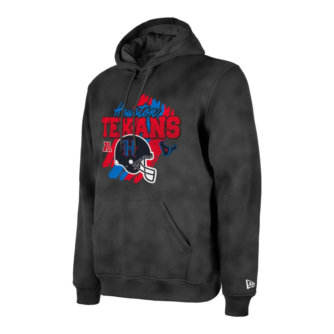 Houston Texans New Era Identity Helmet Enzyme Washed Pullover Hoodie - Black Hoodies