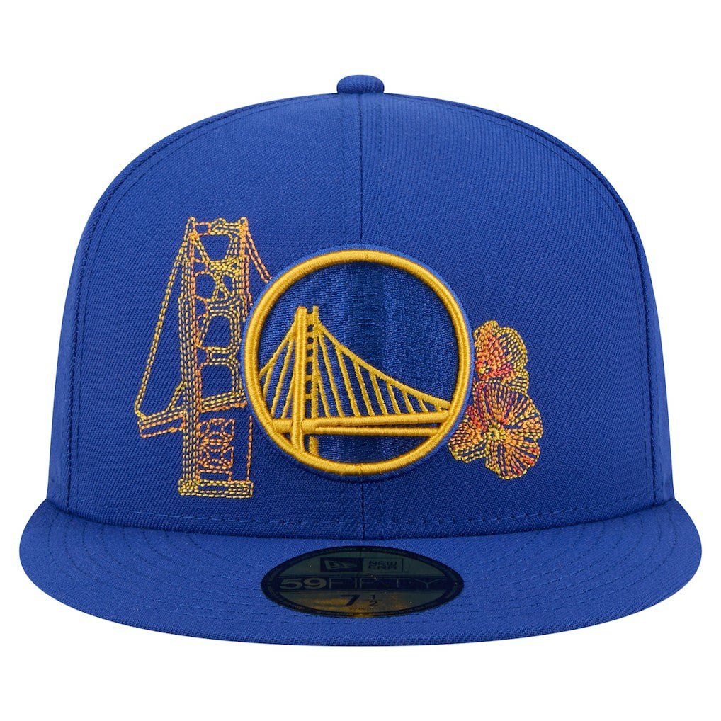 Golden State Warriors State Stitch 59FIFTY Fitted Hat Royal - New Era