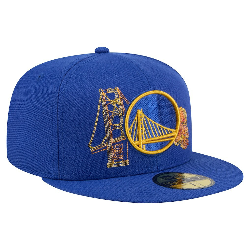 Golden State Warriors State Stitch 59FIFTY Fitted Hat Royal - New Era