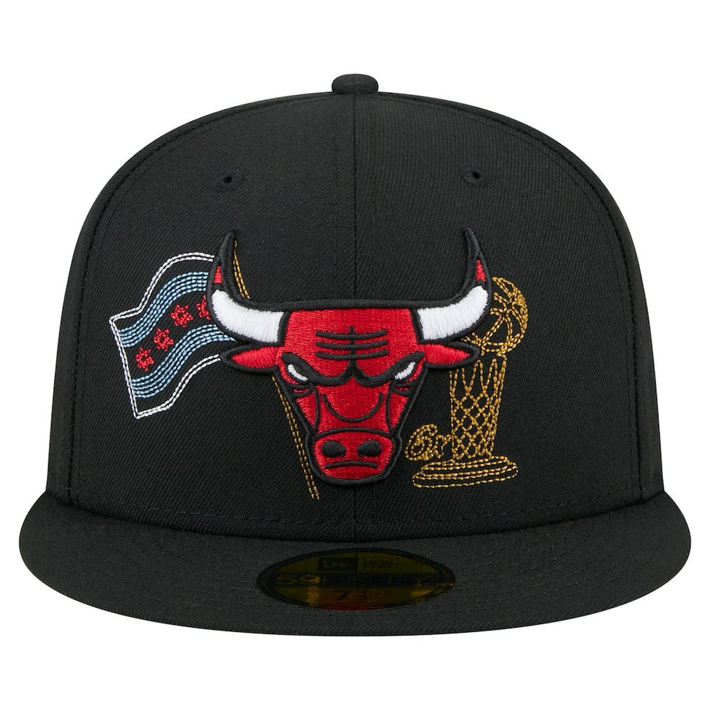Chicago Bulls State Stitch 59FIFTY Fitted Hat Black - New Era