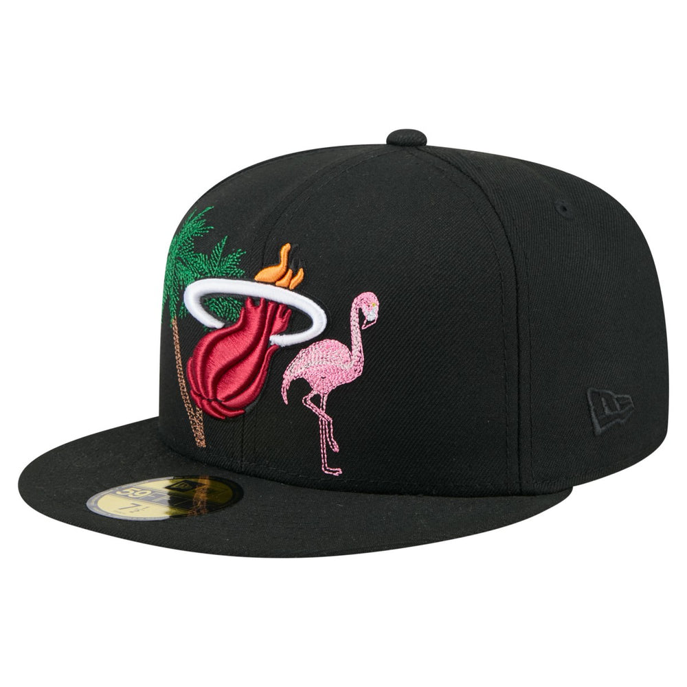 Miami Heat State Stitch 59FIFTY Fitted Hat Black - New Era