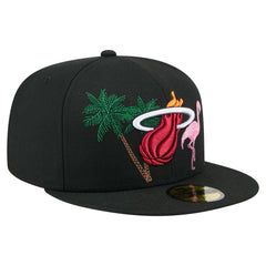 Miami Heat State Stitch 59FIFTY Fitted Hat Black - New Era