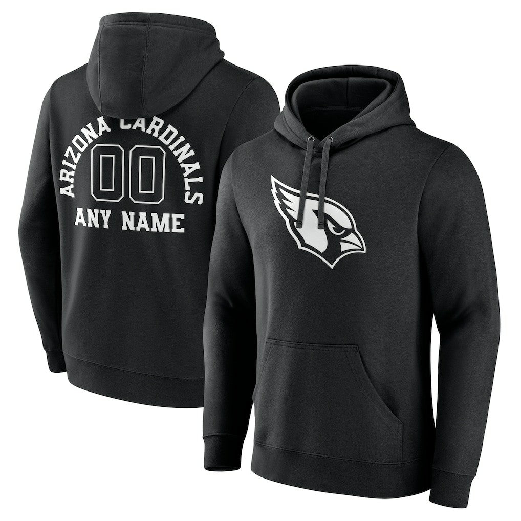 Arizona Cardinals Personalized Name & Number Pullover Hoodie - Black Hoodies