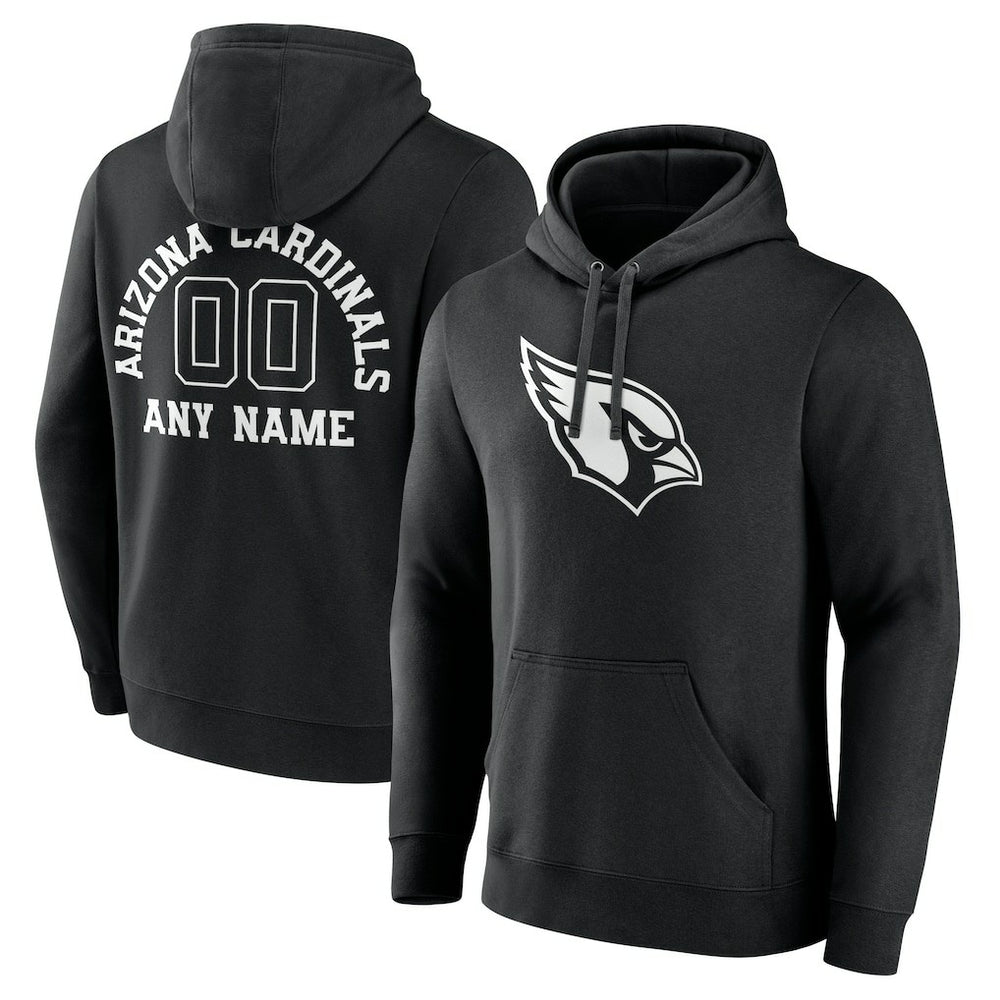 Arizona Cardinals Personalized Name & Number Pullover Hoodie - Black Hoodies
