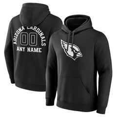 Arizona Cardinals Personalized Name & Number Pullover Hoodie - Black Hoodies