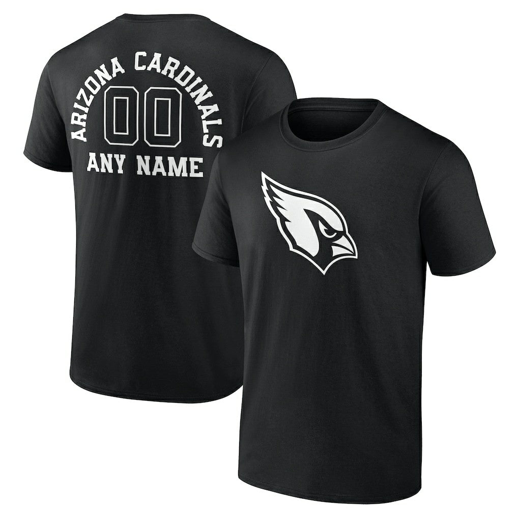 Arizona Cardinals Personalized Name & Number Monochrome T-Shirt - Black T-shirts