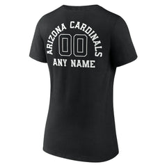 Arizona Cardinals Women's Personalized Name & Number Monochrome V-Neck T-Shirt - Black T-shirts