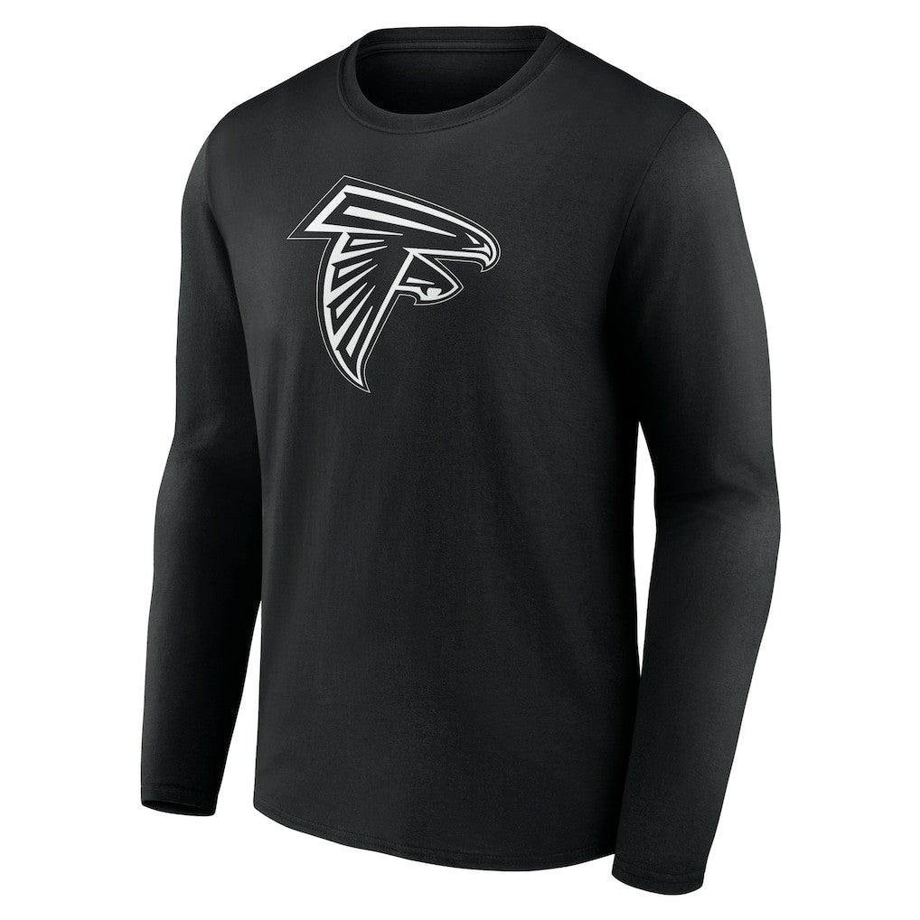 Atlanta Falcons Personalized Name & Number Monochrome Long Sleeve T-Shirt - Black T-shirts